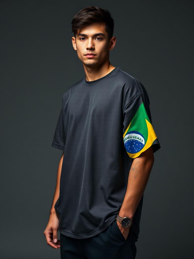 BRAZIL THRNS t-shirt with a full flag sleeve