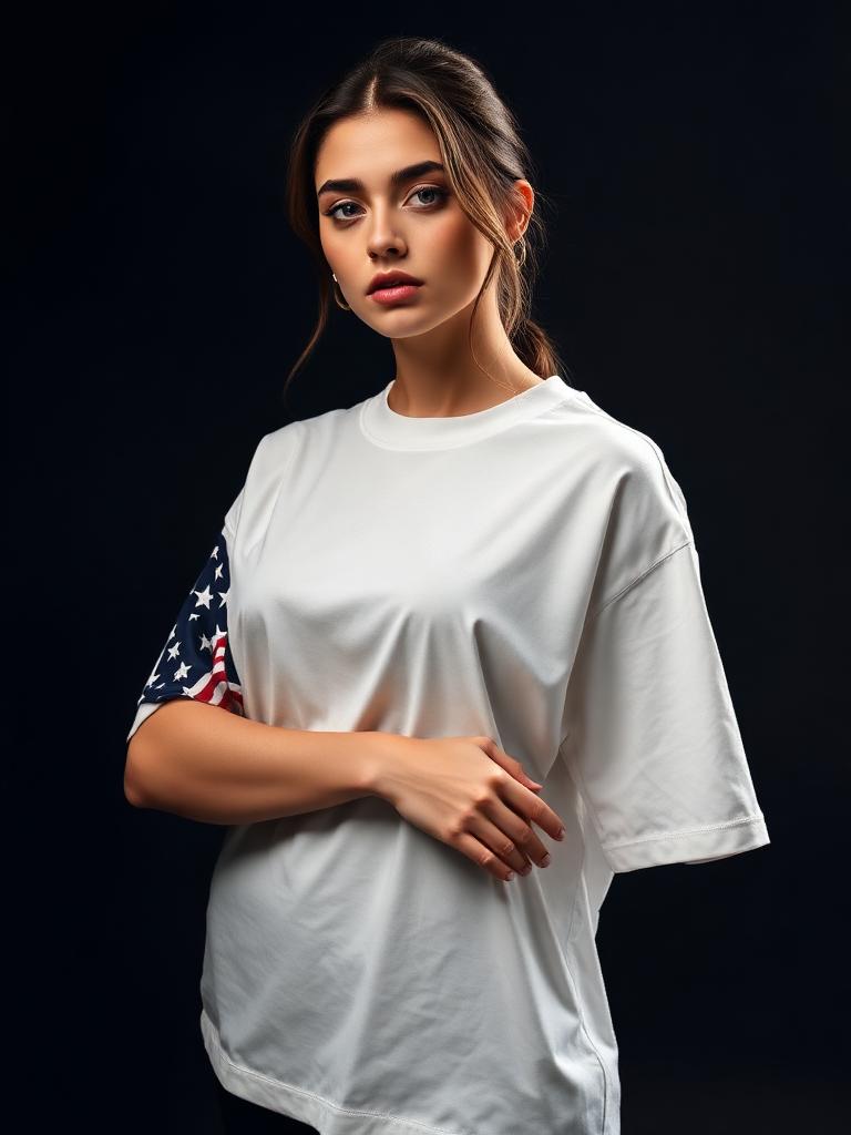 USA THRNS t-shirt with a full flag sleeve